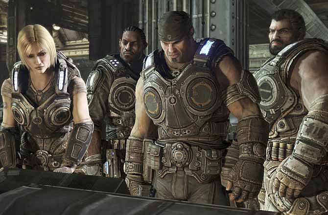 In this video game image released by Epic Games, a scene is shown from "Gears of War 3."