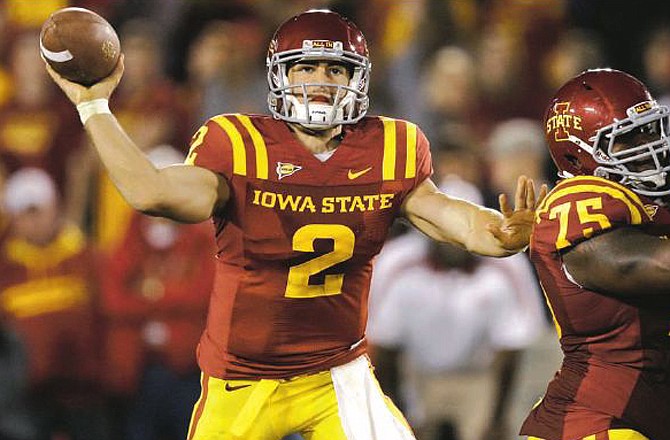 Iowa State quarterback Steele Jantz looks to pass during a game earlier this month against Texas in Ames, Iowa. 