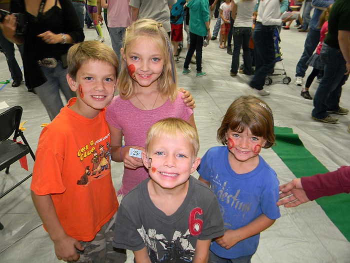 Children who had their face painted at the Russellville Carnival; from left, are Brendon, Kuryn, Ethan and Gracie Beardsley.