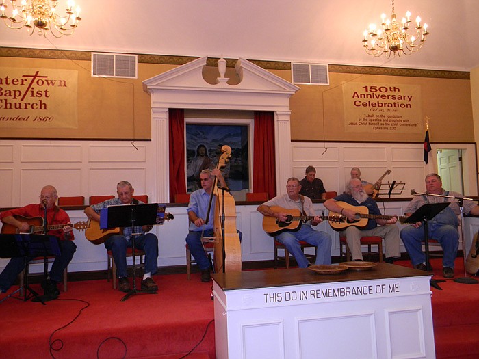 A variety of performers get together and play during the Bluegrass Gospel Jam held at Centertown Baptist Church Sunday, Oct. 23.