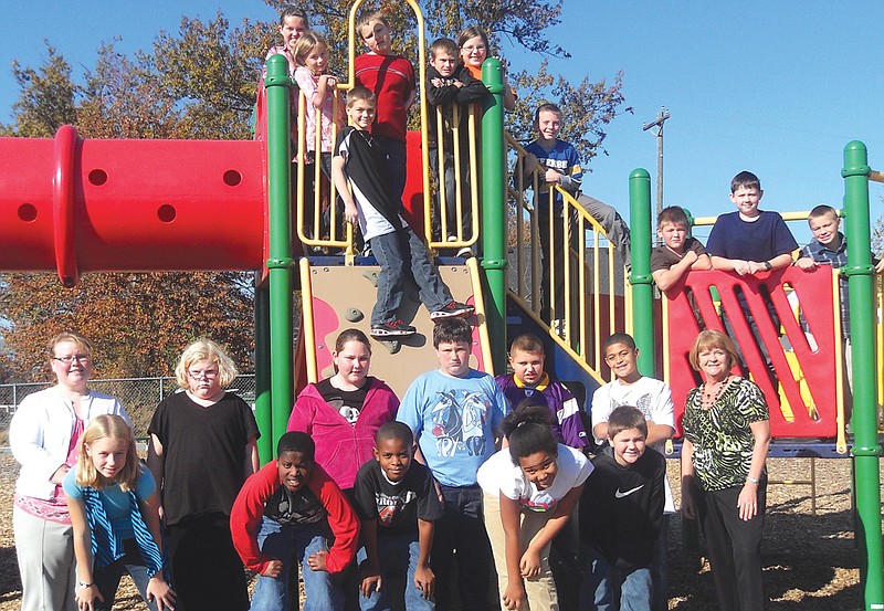 Jane Johnson's fifth grade class at Bush Elementary School ties with another class for first place in the Callaway County United Way's Penny Drive competition.