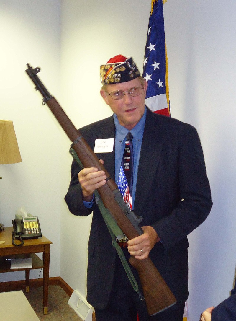 Don Hentges was presented an M-1 Garand rifle at a recent ceremony by the Civilian Marksmanship Program in honor of his dedication to veterans.  