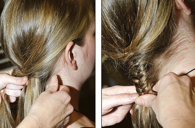 The braid in this fishtail hair style looks complicated, but with a little practice, it can be done. 