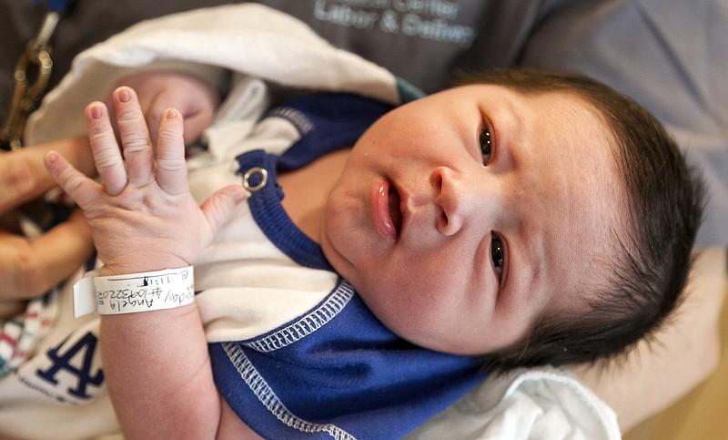 Newborn Alexander Hockaday Hockaday Ruiz was born at 11:11 a.m. Friday in Room 1111 of the Providence Holy Cross Medical Center in the Mission Hills area of Los Angeles. 