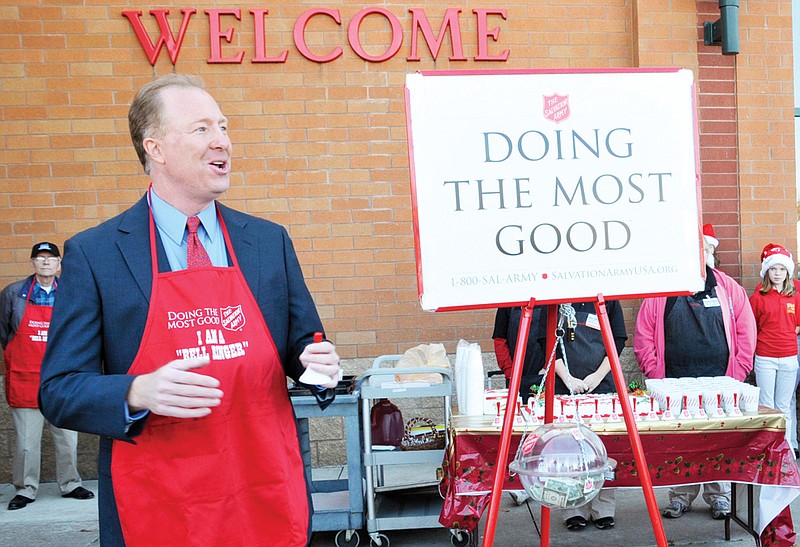 The Salvation Army kicked off its annual bell-ringing campaign Friday at Schnuck's in Jefferson City. A new extension of the Salvation Army will begin its campaign Dec. 2 at the Fulton Walmart.