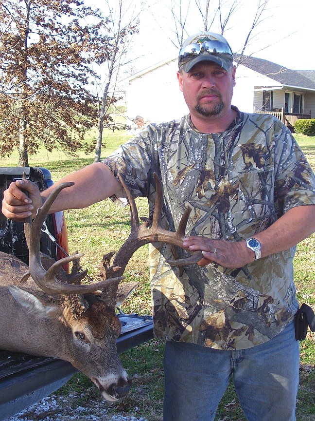Tony Lortz of Fulton shows the rack of a 20-point buck he shot with a 30-30 on Nov. 12. Callaway County's deer harvest in the firearms season this month was the fourth highest in the state.