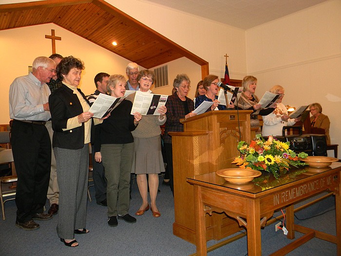 A group from St. Paul's Evangelical Church, Jamestown, sing a music special during the service.