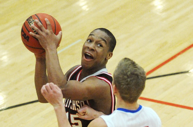 Brenden Jackson of Jefferson City drives to the basket during a game in the Mike Kehoe Great 8 Classic last year at Fleming Fieldhouse. Jackson is one of three returning starters for the Jays.