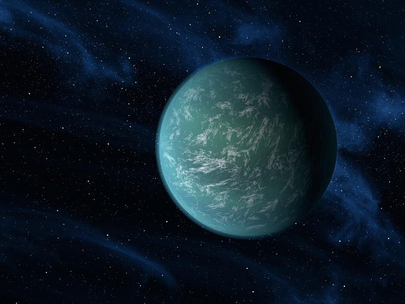 Shown here is Kepler-22b, a planet known to comfortably circle in the habitable zone of a sun-like star. It is the first planet that NASA's Kepler mission has confirmed to orbit in a star's habitable zone - the region around a star where liquid water, a requirement for life on Earth, could persist.