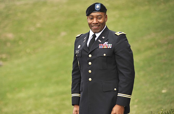 Professor of Military Science Lt. Col Patrick Kent, who was a member of Junior ROTC in high school and received his commission through ROTC at Alcorn State University in his home state of Mississippi, is the commander of the Lincoln University Army ROTC Blue Tiger Battalion. His three-year tour at LU has been extended to a fourth year. 