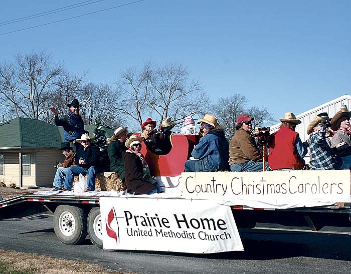 Selected as the first place float winner for making the best use of this year's theme "It's a County Christmas" in the Prairie Home Christmas Parade held Dec. 10, is Prairie Home United Methodist Church.