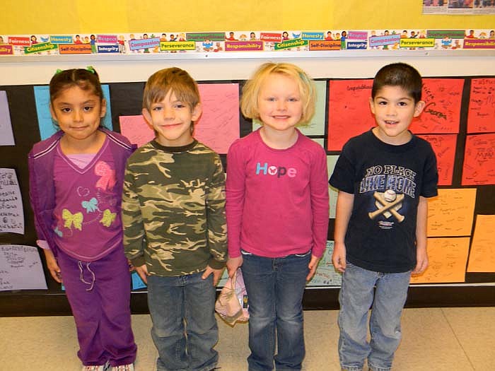 California Elementary School Students of the Week for Dec. 9, from left, are kindergartners Yaretzi Alaffa-Corona, Kwynnon Duval, Hailee Purl and Rafael Maldonado.