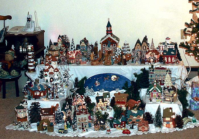 Helen Drinkard's lighted Christmas village is displayed in her home each year, right after Thanksgiving.