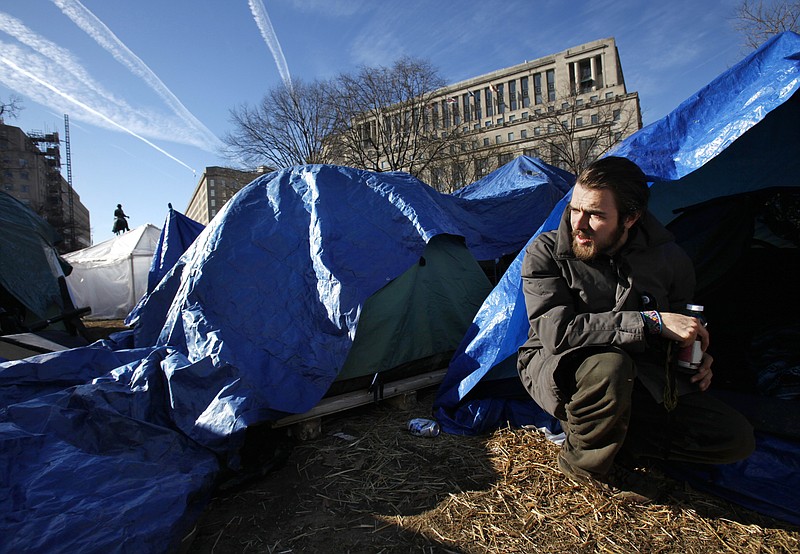 Ken Srdjak, 25, of Washington, has been living in McPherson Square as part of Occupy DC on and off. The Occupy movement is alive and well in Washington, D.C. 