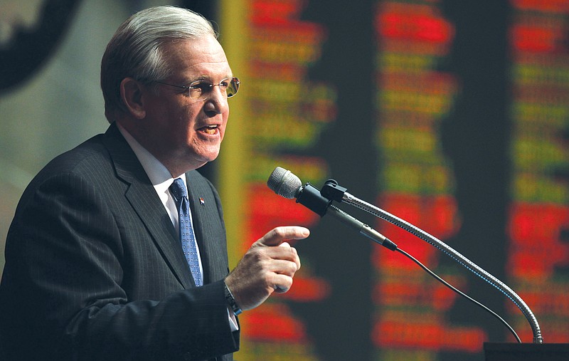 Gov. Jay Nixon is shown delivering the 2012 State of the State address to a joint session of the House and Senate at the Capitol on Jan. 17, 2012. 