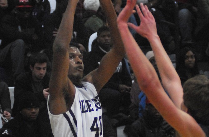 Lincoln's James Edmond Jr. shoots a 3-pointer during Wednesday's game against Southwest Baptist at Jason Gym.