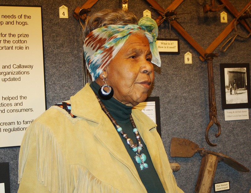 Doris Handy of Fulton Saturday toured The Way We Worked display for Callaway County. The display was a local version of the Smithsonian Institution The Way We Worked exhibition at the National Churchill Memorial in Fulton.