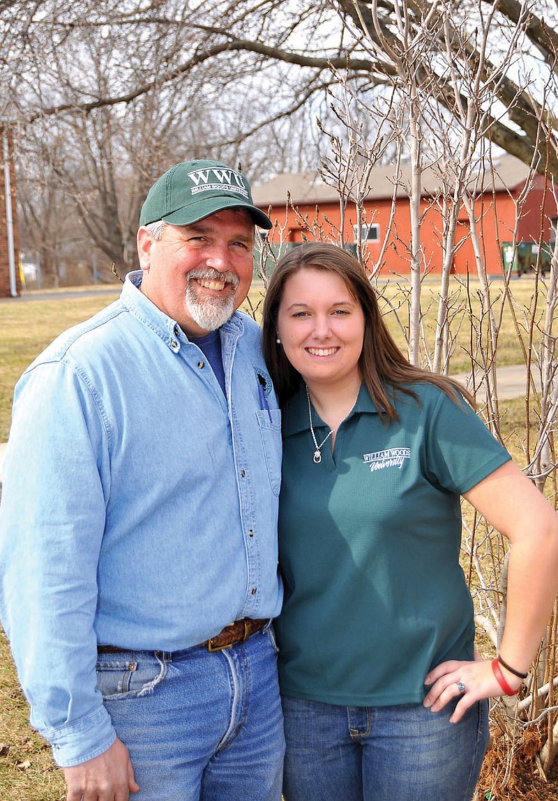 Bill Spradley and his daughter Kelcie, a senior at William Woods University, will receive the 2012 Missouri Arbor Award for Excellence for their volunteer tree restoration work on the campus of William Woods University in Fulton.