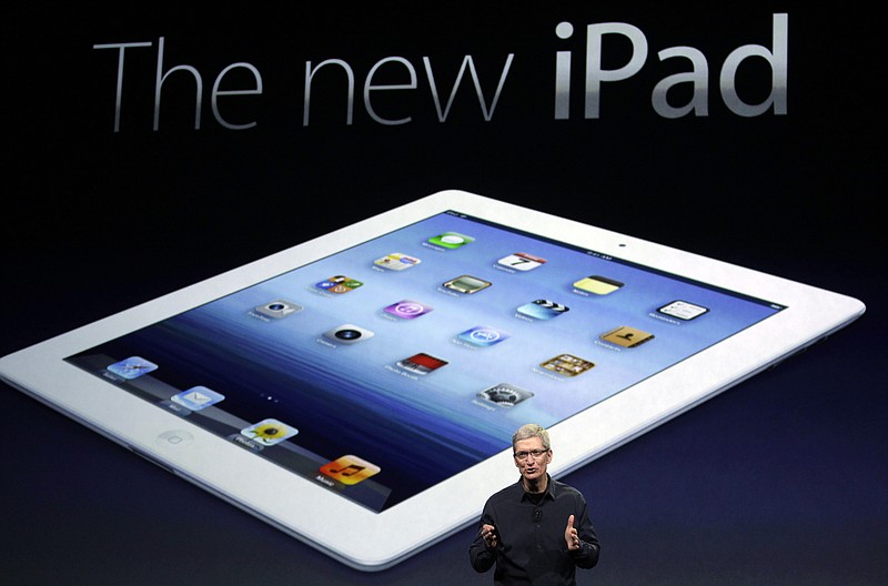 Apple CEO Tim Cook introduced the new iPad on Wednesday during an event in San Francisco. The new iPad features a sharper screen and a faster processor.