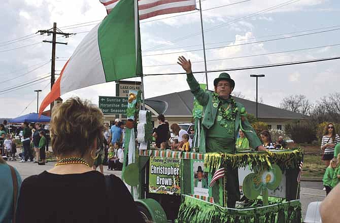 Christopher Brown of the "Joe Brown Clan" was the Honorary Leprechaun on Saturday in the annual St. Patrick's Day Parade at the Bagnell Dam Strip at the Lake of the Ozarks. Brown has been in the parade as long as it has been going. 