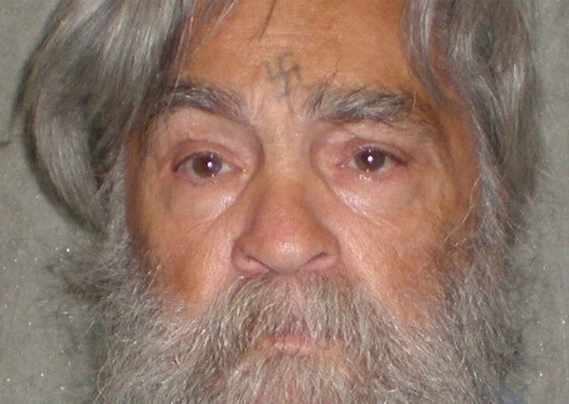 A photo by the California Department of Corrections shows 77-year-old serial killer Charles Manson on Wednesday.