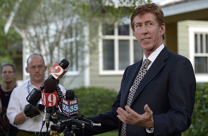 Mark O'Mara, attorney for George Zimmerman, addresses reporters outside his offices in Orlando, Fla., on Wednesday.
