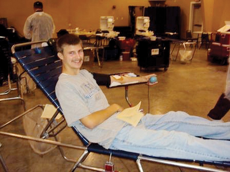 A Westminster College student gives blood during last year's Blood Donor Challenge against William Woods University. Westminster won this year's challenge, contributing more than 200 units of blood to the Red Cross.
