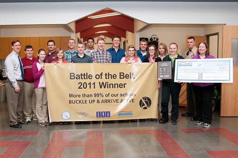 Calvary Lutheran High School won the Battle of the Belt, due to having the highest seat belt use rate among students in Mid-Missouri.