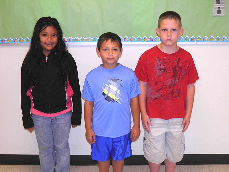 California Elementary School Students of the Week for May 4, from left, are second graders Amber Perez, Enoch Dunnaway and Dalton Ratliff.