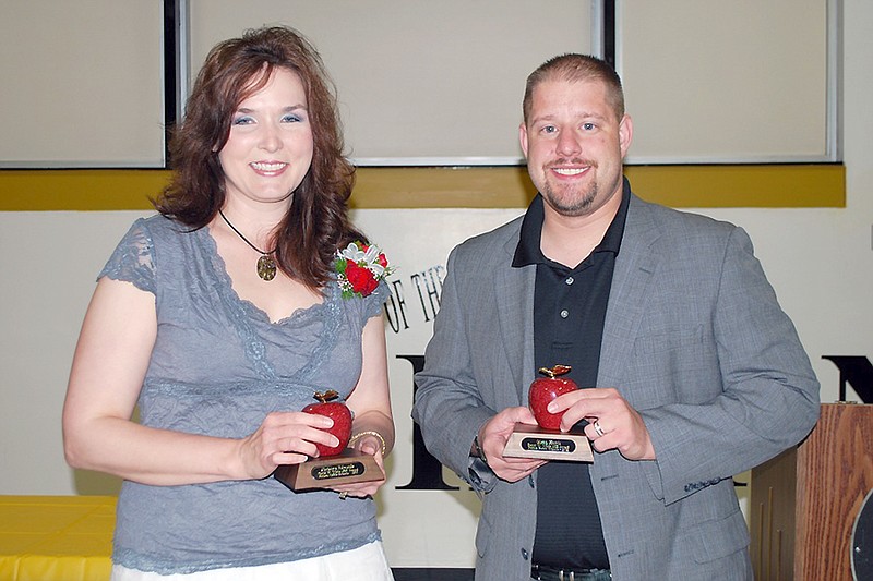 Christyn Edwards and Glenn Harris recently were honored by Fulton Public Schools' with the 2012 David W. White Outstanding Service in Education Award. Edwards is a parent volunteer at Bush Elementary School and Harris works with the high school's FBLA team.