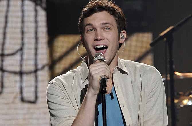 In this April 25, 2012 file photo released by Fox, contestant Phillip Phillips performs on the singing competition series "American Idol," in Los Angeles. The "American Idol" winner will be announced May 23, 2012. 