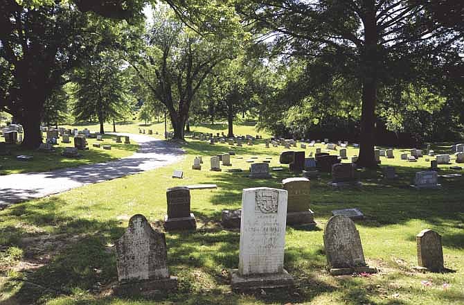 The winding paths of Riverview Cemetery showcase gravestones dating from the Civil War through the present. 