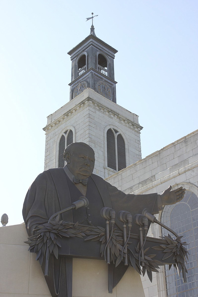 A bas-relief sculpture of Winston Churchill, titled "Iron Curtain", rests outside of the National Churchill Museum. The piece was recognized by the Kansas City chapter of the Associated General Contractors of America on May 24.
