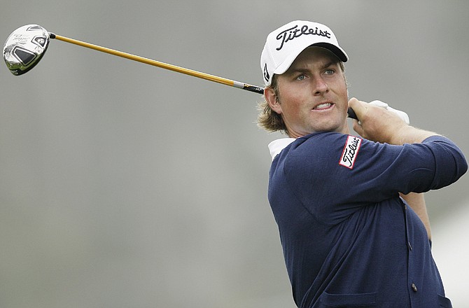 Webb Simpson hits a drive on the 12th hole during the fourth round of the U.S. Open Championship at The Olympic Club in San Francisco.