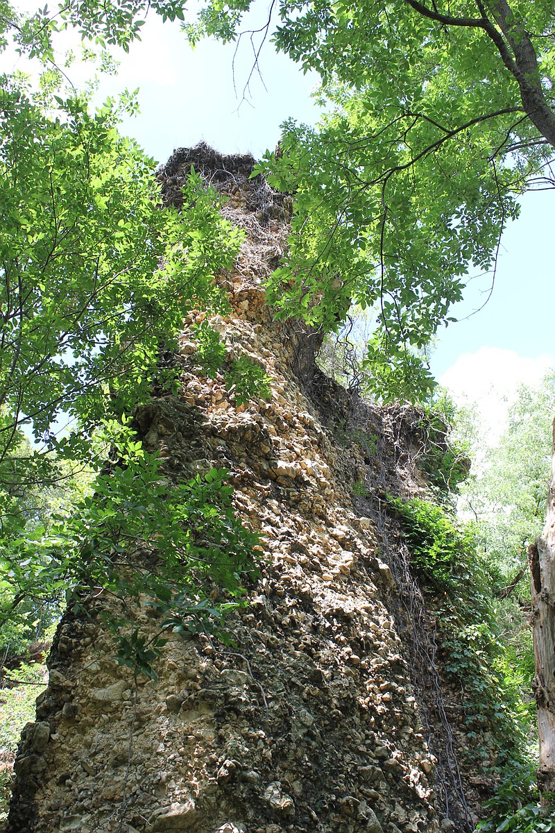 A bluff of Lover's Leap juts out over the Stinson Creek Trail. The site is one of the proposed spots to receive a historical marker by the Historic Preservation Commission.
