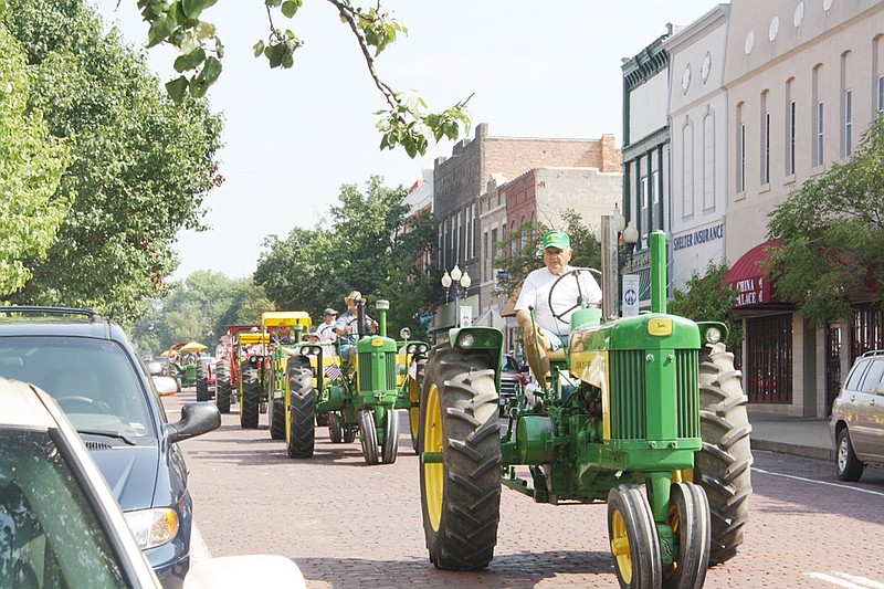 Participants in last year's Kingdom of Callaway Historical Society annual Callaway Vintage Tractor Drive make their way down Court Street. This year's drive, set for Aug. 25, will go through the Readsville and Portland area.