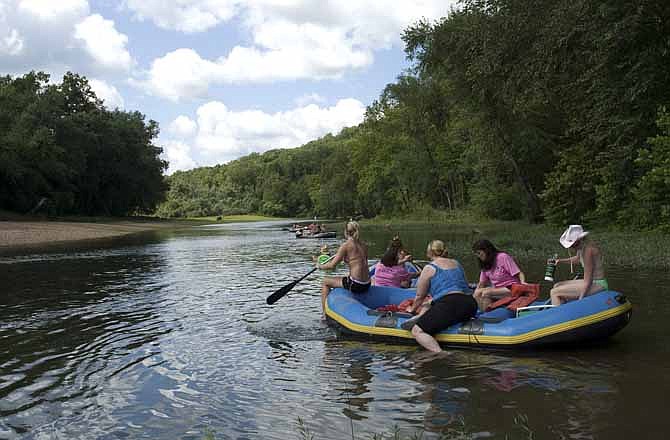 Canoeists float the waters at Missouri's Sam A. Baker State Park.