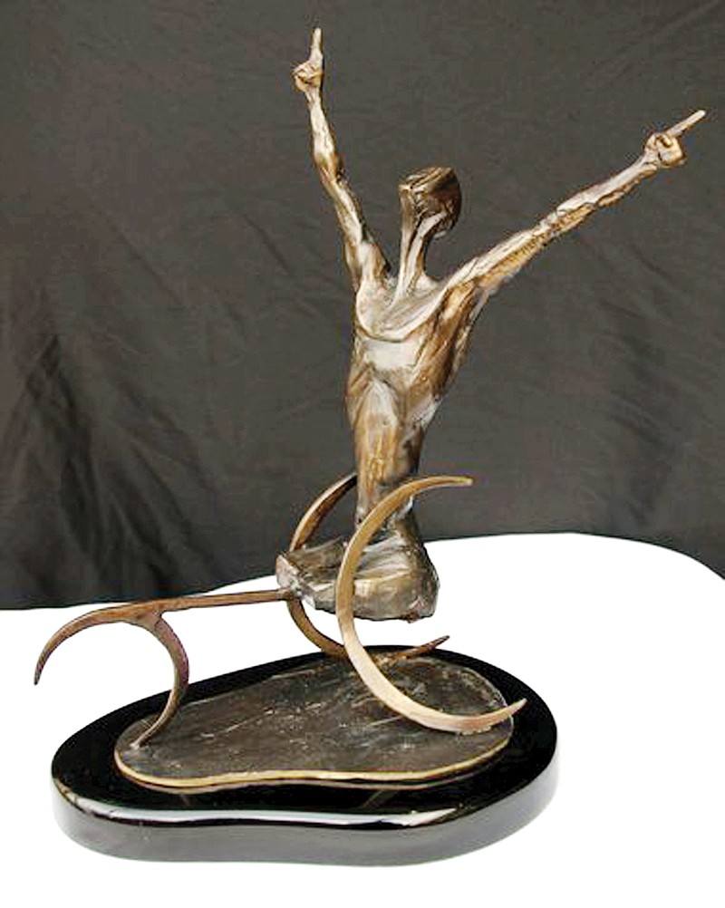 The first Gold Medal for the 2012 London Olympics went to Martin Linson of St. Charles, a nephew of Barbara "Bobbi" Linson Wilson of Fulton. Linson's bronze sculpture won the 2012 gold medal for art at the London Olympics. It depicts an athlete in a wheelchair winning Paralympian competition at the Olympic Games.