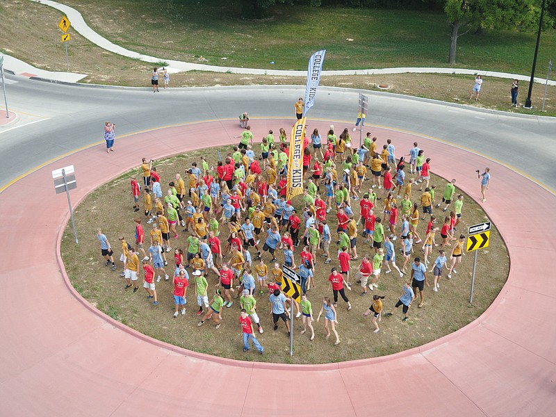 Flash mob
Campers from William Woods University's College for Kids camp throw a flash mob at the roundabout Wednesday afternoon.