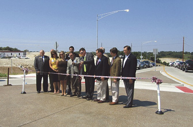 State and local politicians gathered during the ribbon ceremony Thursday for the new Missouri 179 interchange with Mission Drive. The new interchange will provide access to the new St. Mary's Health Center, which begins construction in November.