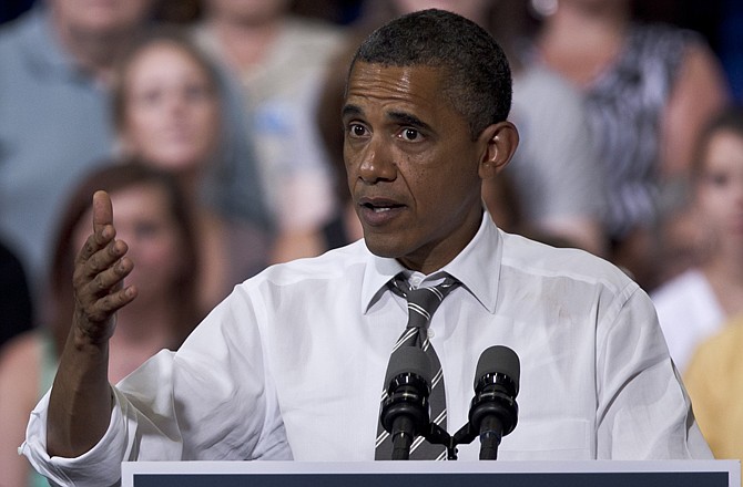 President Barack Obama speaks during a grassroots campaign event at Kirkwood Community College in Cedar Rapids, Iowa.