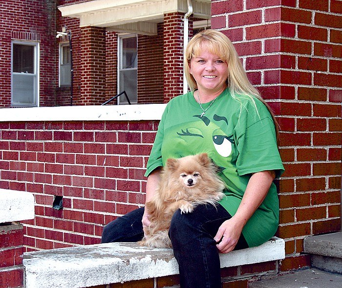 Tammy Miller-McLaughlin, owner and operator of Tammy's Grooming, with her Pomeranian, Angel. Tammy moved to California from Blythe, Calif. in June 2012 and is anxious to expand her business.