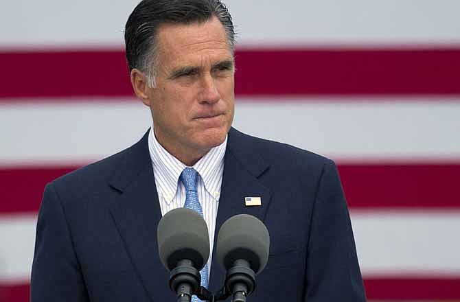 Republican presidential candidate, former Massachusetts Gov. Mitt Romney makes a statement on the shootings in Colorado on Friday, July 20, 2012 in Bow, N.H.