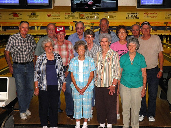 A group of seniors from the California area who have been enjoying bowling at California Lanes on Wednesdays.