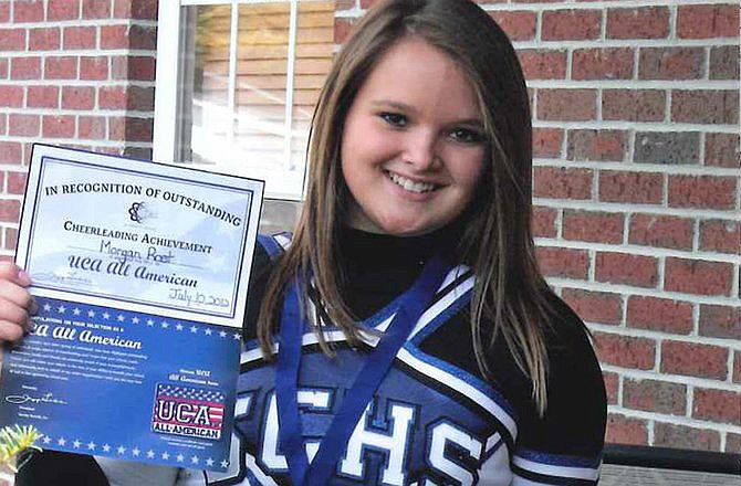 South Callaway cheerleader Morgan Rost has been selected as an All American by the Universal Cheerleaders Association, a top honor that will give her the chance to march in London's 26th annual New Year's Day Parade. 