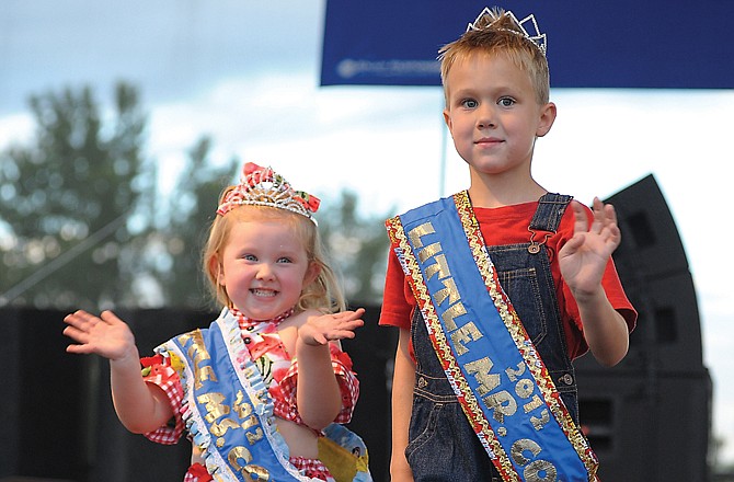 Caydence Hall and Alex Lewis were crowned the 2012 Little Miss and Mister Cole County on Monday at the Cole County Fair.