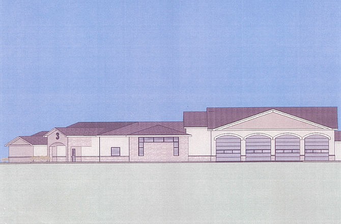 The architect's drawing above is part of a preliminary site design plan for a proposed new fire station in Jefferson City. 