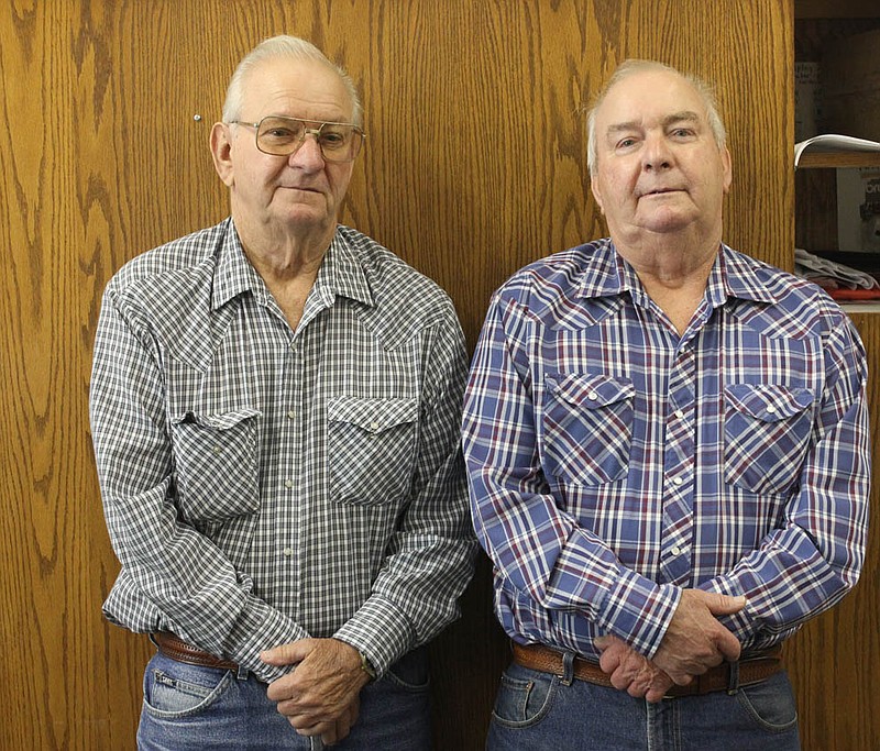 Clifton, left, and Clifford Bemberger are celebrating their 75th birthday Aug. 10. The twins spent most of their lives here in Callaway County.