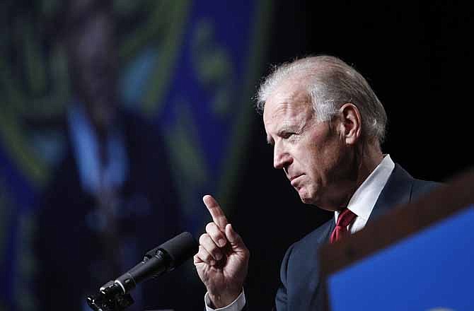 Vice President Joe Biden speaks at the Disabled American Veterans National Convention in Las Vegas Saturday, Aug. 4, 2012. Vice President Joe Biden is praising America's veterans for the sacrifices they've made on behalf of their country. (AP Photo/Las Vegas Review-Journal, John Locher)