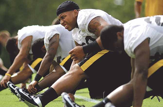 Missouri running back Jared McGriff-Culver works out with other Tigers during practice Thursday in Columbia. Missouri's move to the SEC has left some Tigers feeling a lack of respect.